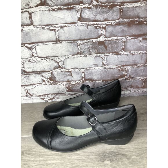 Dansko Fawna Black Milled Nappa Leather Mary Jane Shoes Clog Women's 11M US/42EU - Picture 16 of 16